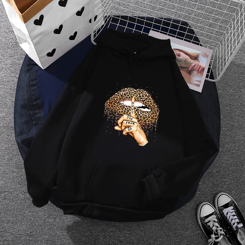 Damen Hoodie Leopardenmotiv Norvielle - Norvielle