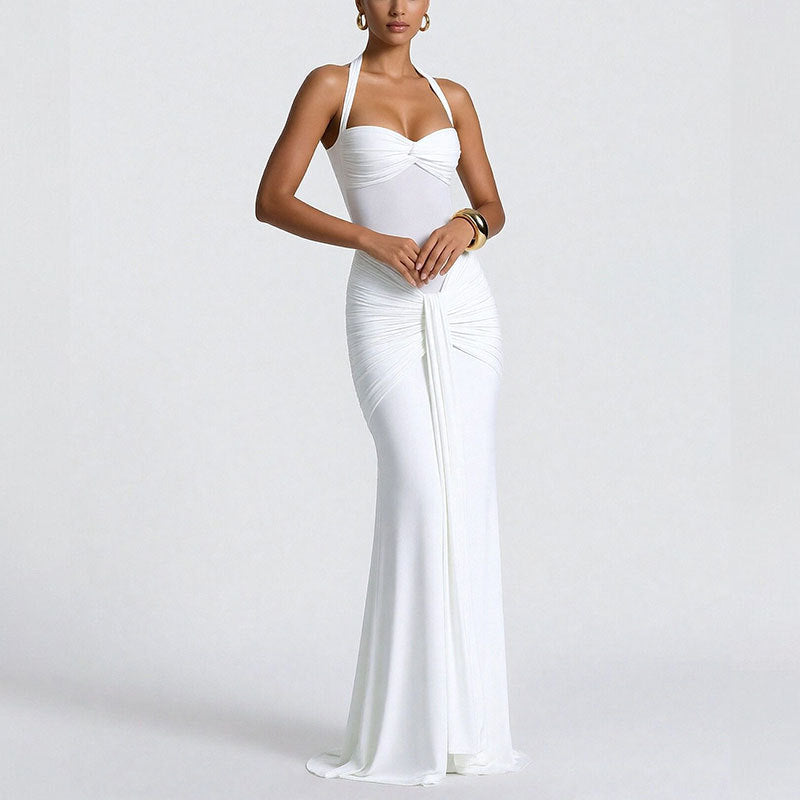 Damen Abendkleid Raffinierte Falten Taillierter Schnitt Norvielle