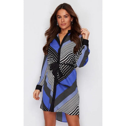 Damen Hemdblusenkleid Grafisches Design Norvielle