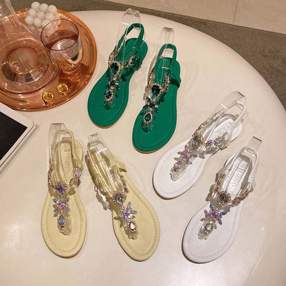 Norvielle Damen Strass-Sandalen