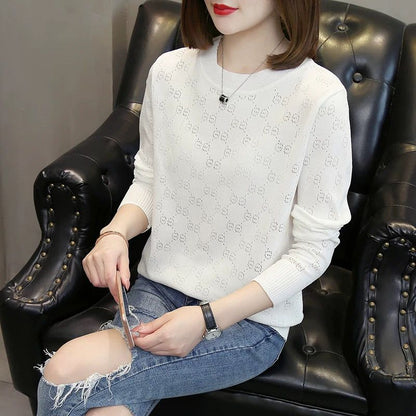 Damen Strickpullover Norvielle Elegantes Lochmuster