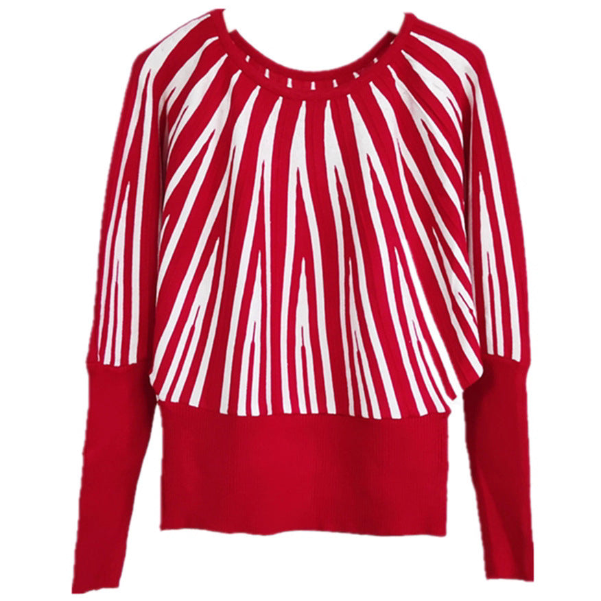 Damen Strickpullover Asymmetrisches Muster Norvielle
