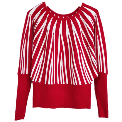 Damen Strickpullover Asymmetrisches Muster Norvielle