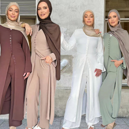 Damen Jumpsuit Elegant Knopfdesign Weites Bein Norvielle - Norvielle
