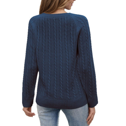 Damen Strickpullover Herz-Applikation Luftige Maschenstruktur