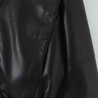 Damen Bikerjacke Elastische Bündchen Norvielle Leder