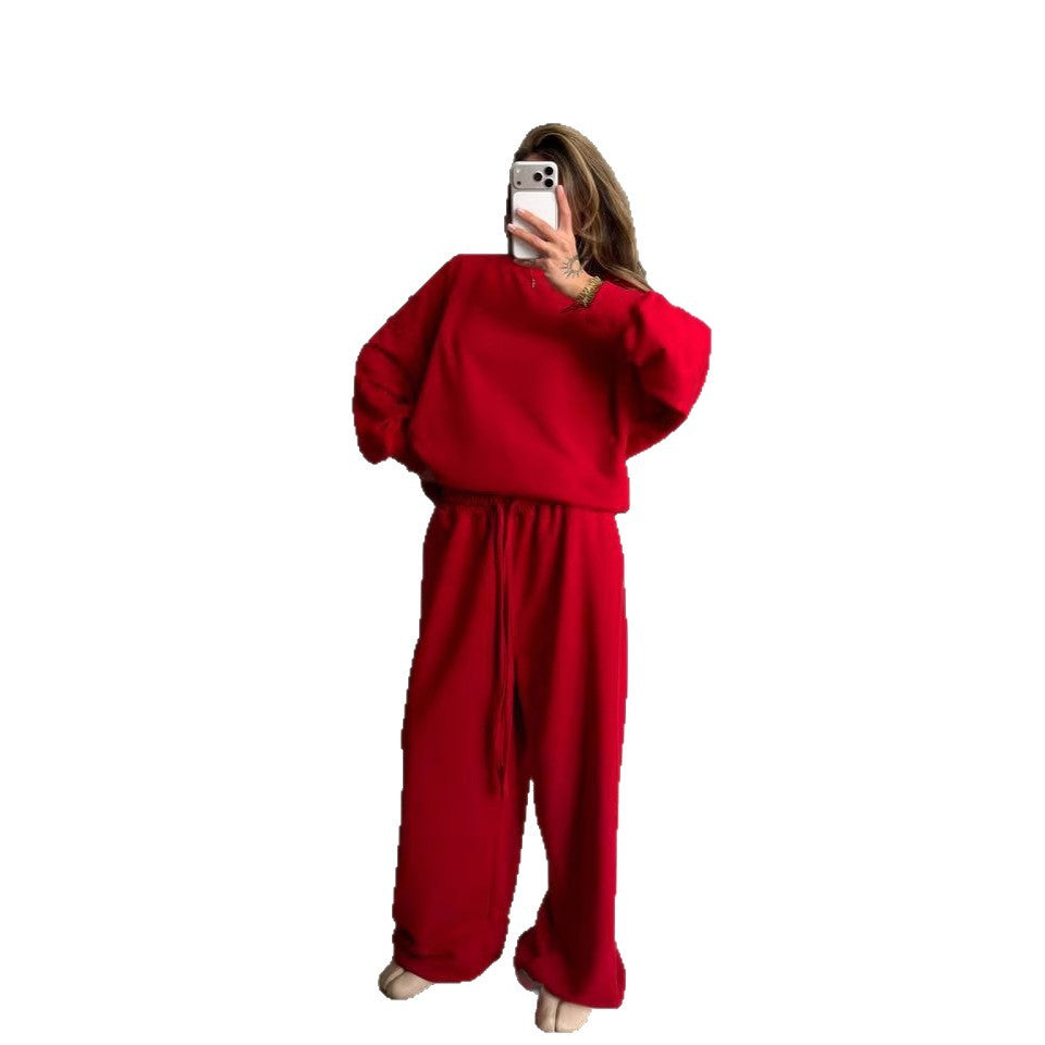 Damen Oversize Sweatshirt Lässig Breite Bündchen Grau