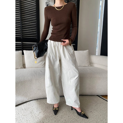 Damen Langarm- Rundhalsausschnitt Feinstrick Elegantes Design