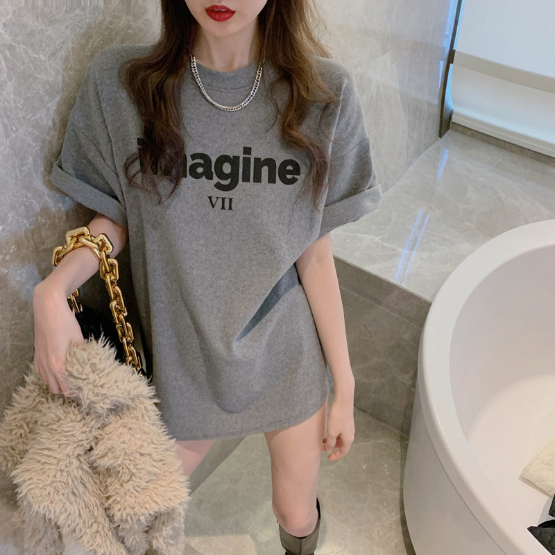 Damen Oversized T-Shirt Bequem Lässig Weiß - Norvielle