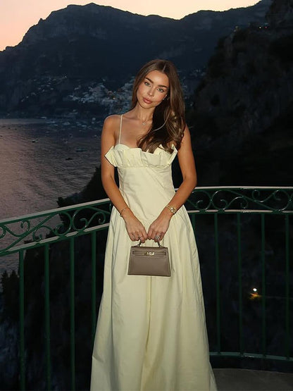 Damen Maxikleid mit Volants Norvielle Elegantes Langkleid