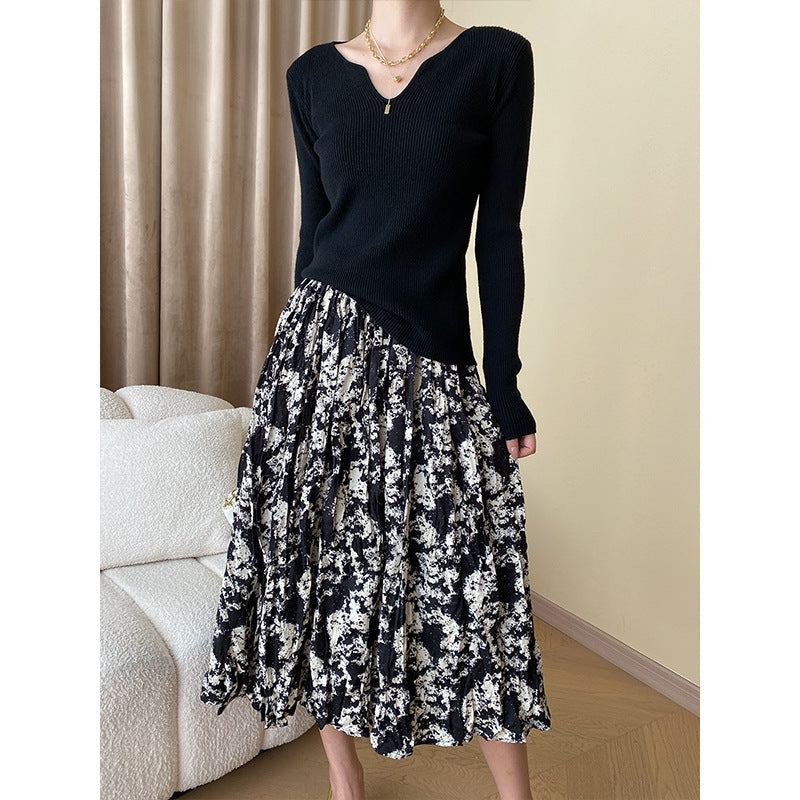 Damen Midirock Floralmuster Luftig