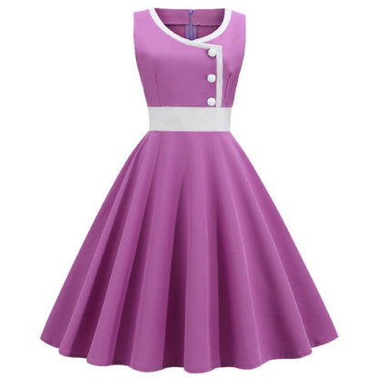 Damen A-Linien Swingkleid mit Knöpfen Norvielle
