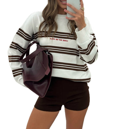 Damen Strickpullover Streifen Norvielle