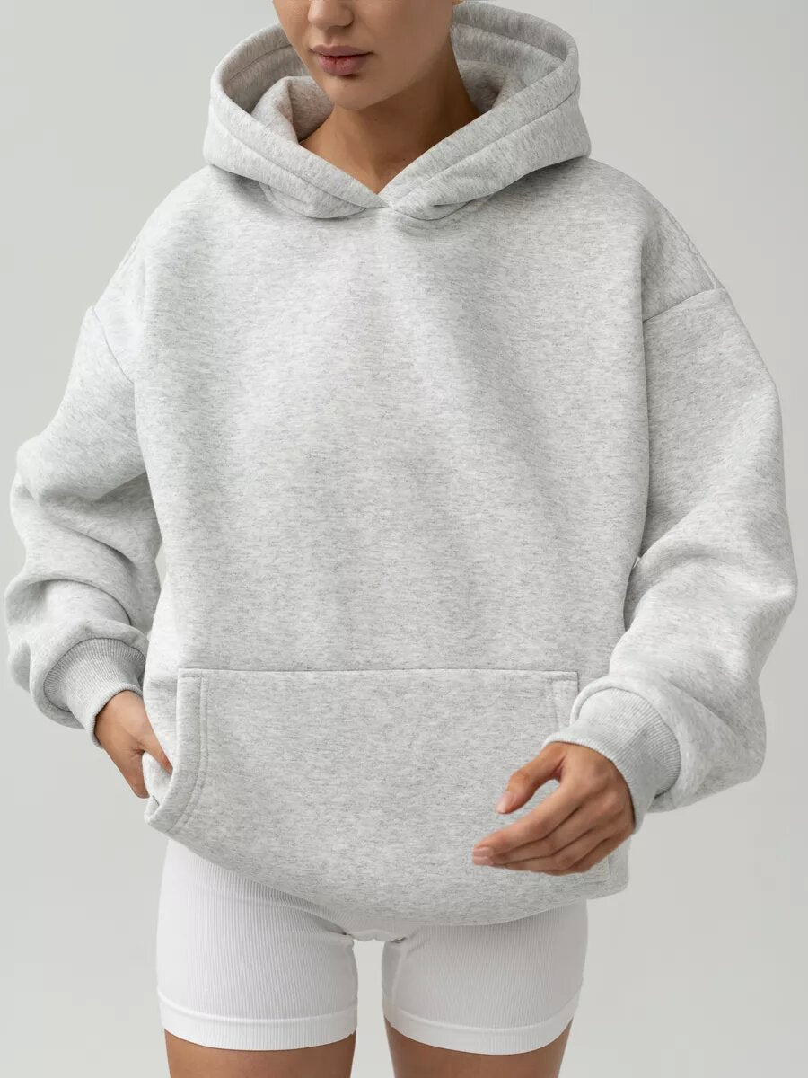 Damen Oversize Kapuzenpullover Baumwollmix