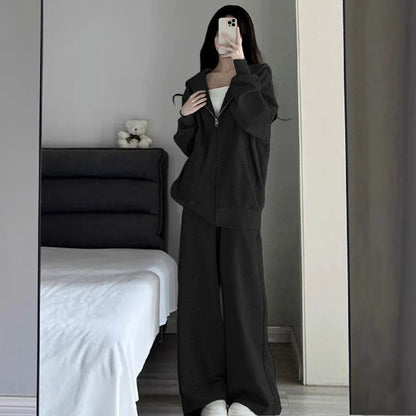 Damen Oversized Sportanzug Kapuze Taschen Norvielle