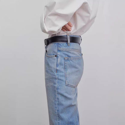 Damen Weite Jeans Hochgeschnitten Norvielle