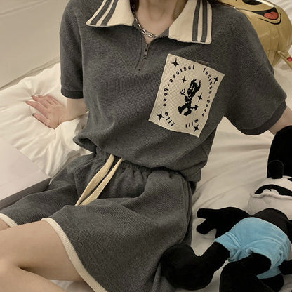 Damen Poloshirt Kurzarm Moderner Kragen Norvielle