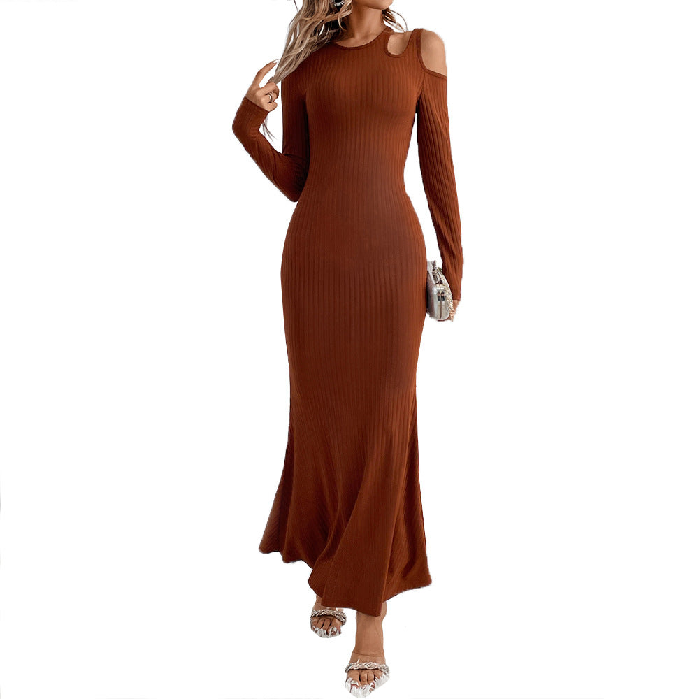 Damen Maxikleid Cut-Out-Design Figurumspielend Norvielle