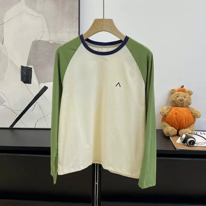 Damen Langarm T-Shirt Baumwolle Weiß