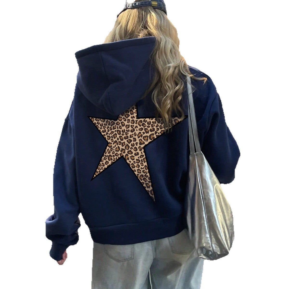 Damen Kapuzenpullover Leopardenstern-Design Norvielle