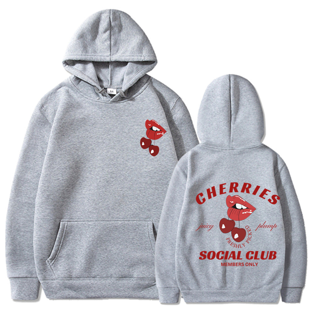 Damen Kapuzenpullover Kirschen-Design Norvielle