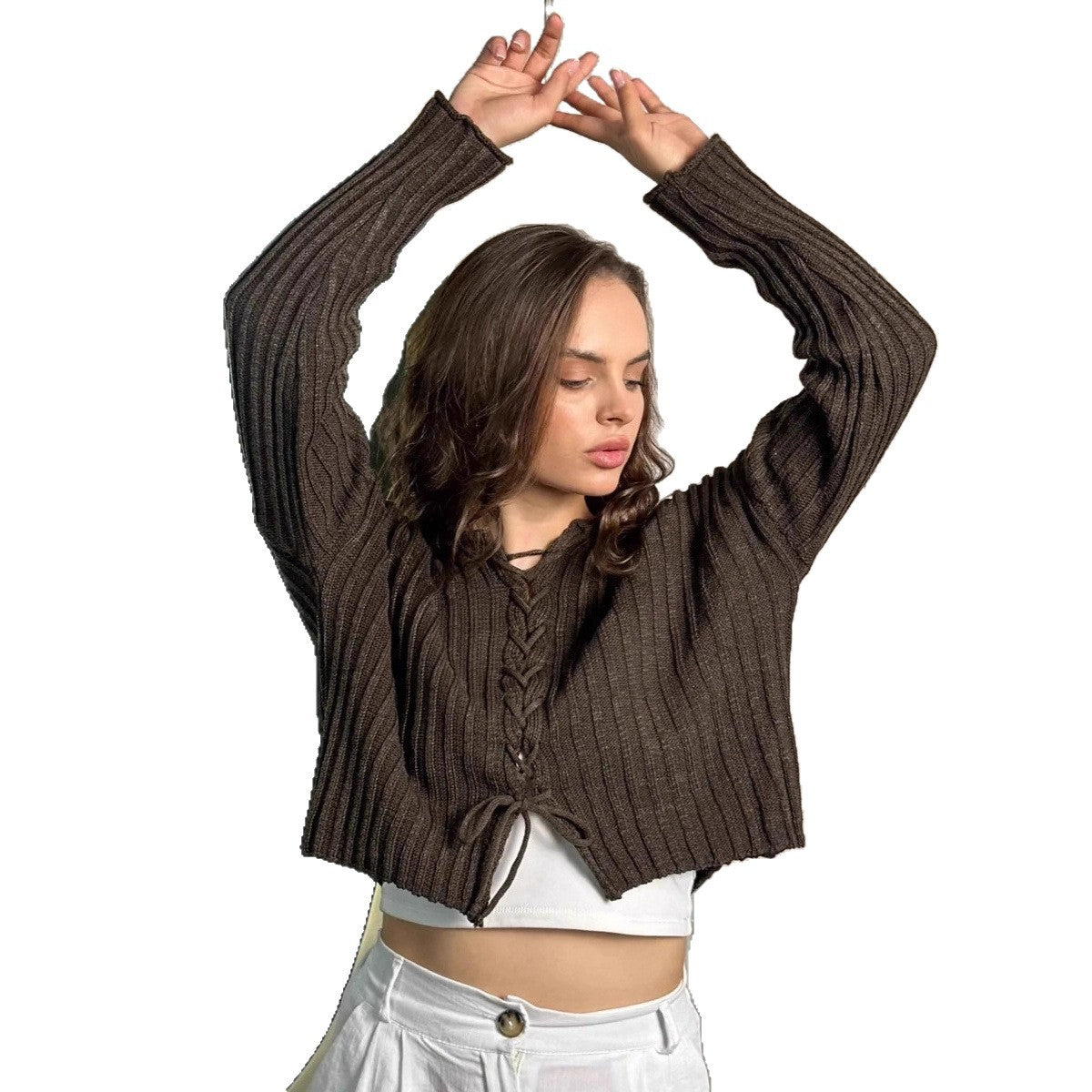 Damen Strickpullover locker Norvielle Zopfdesign