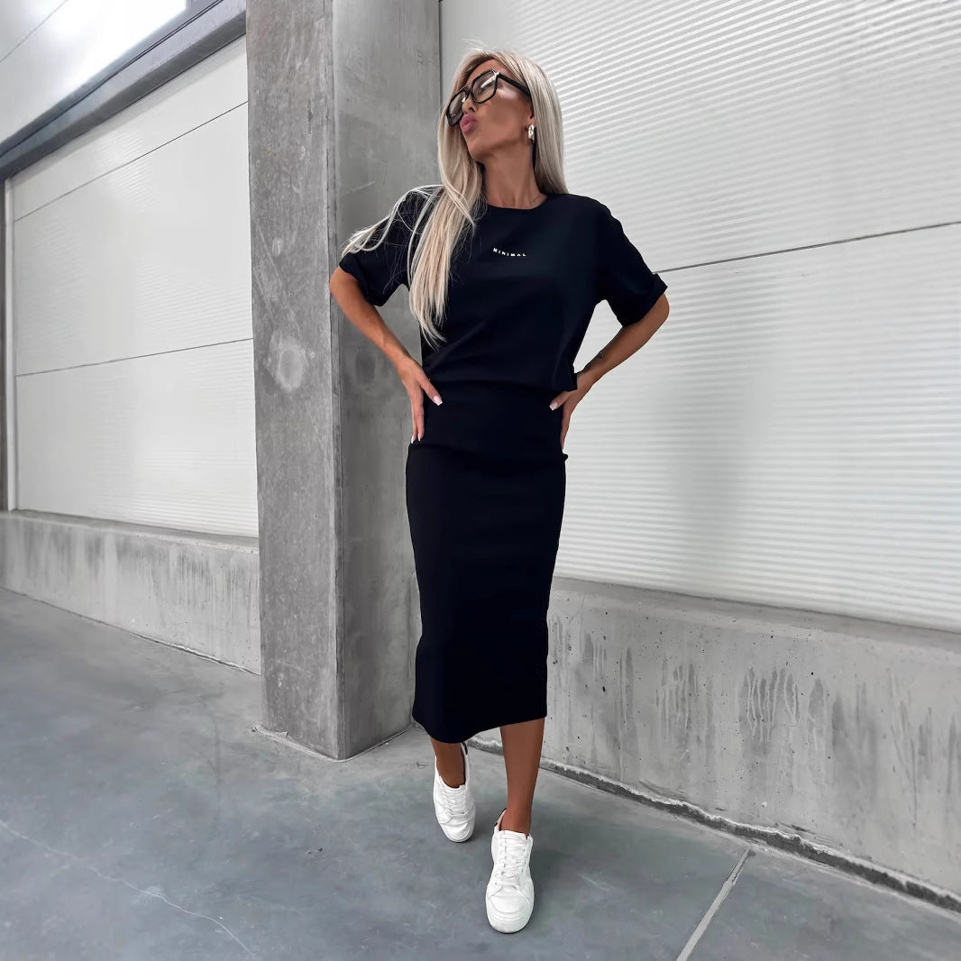 Damen Skirt T-Shirt Set Bequem Norvielle