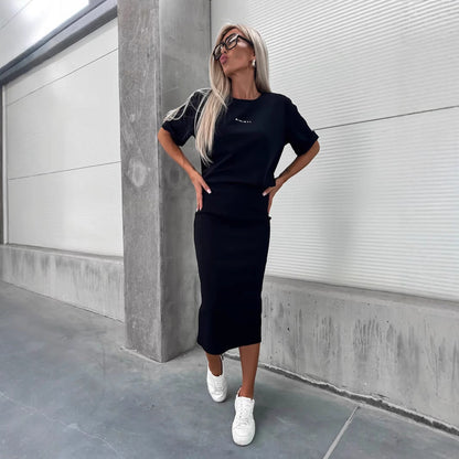 Damen Skirt T-Shirt Set Bequem Norvielle