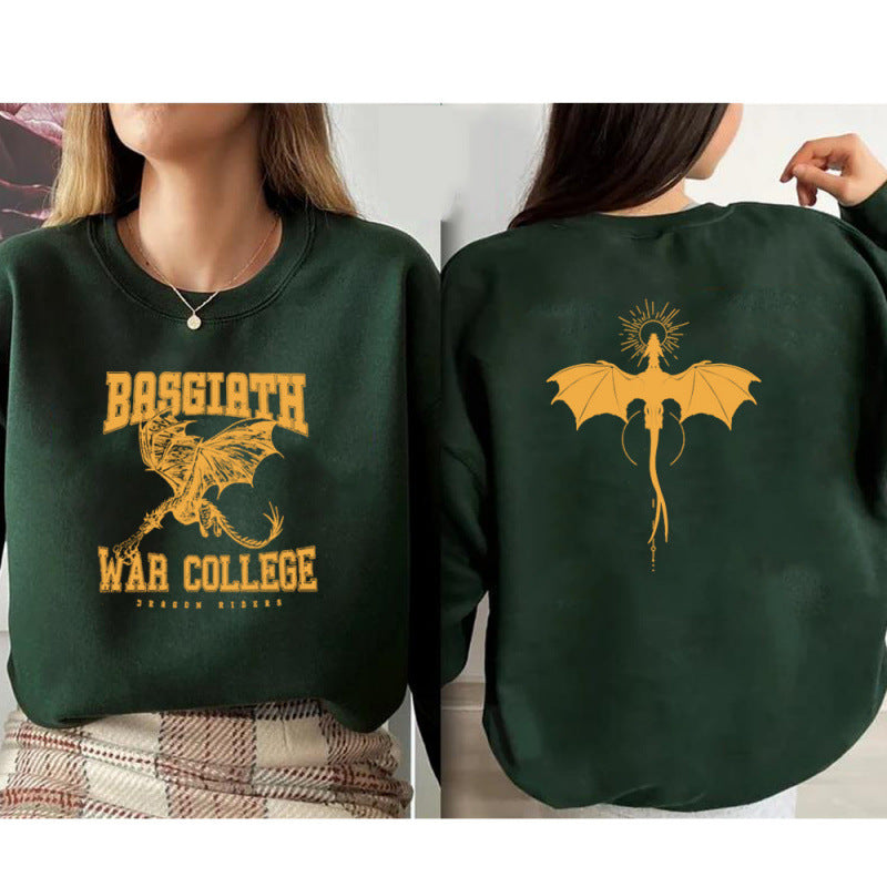 Damen Sweatshirt Drachenmotiv College-Design Norvielle