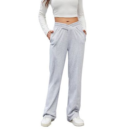 Damen Freizeithose Elastischer Bund Praktische Taschen Beige