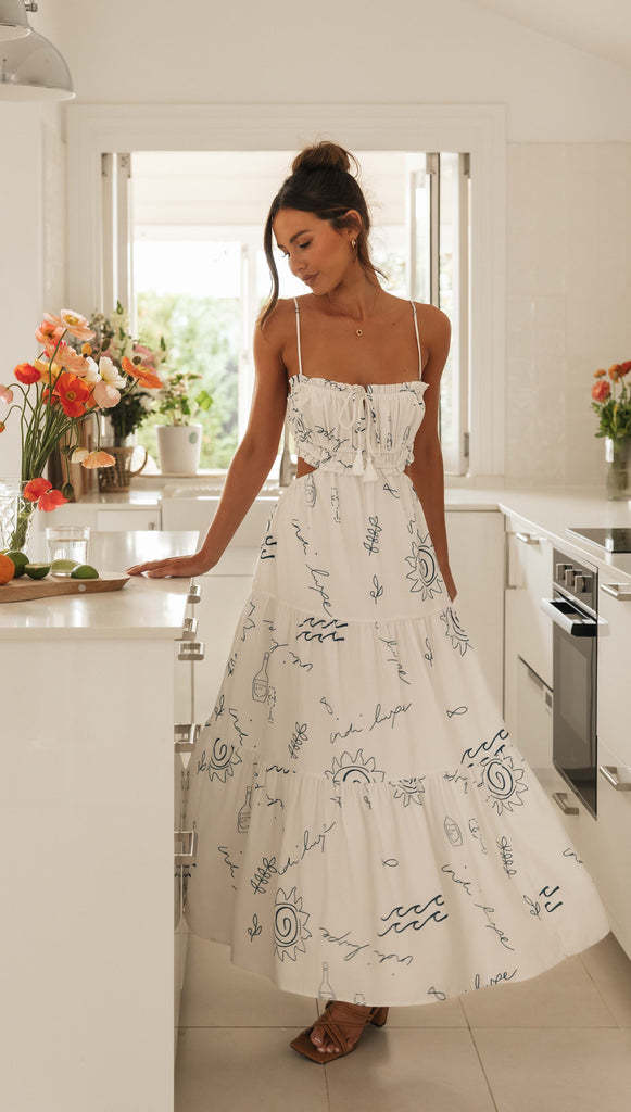 Damen Maxikleid Verstellbare Träger Elastisch Norvielle