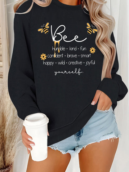 Damen Sweatshirt Bienenmotiv Positiv