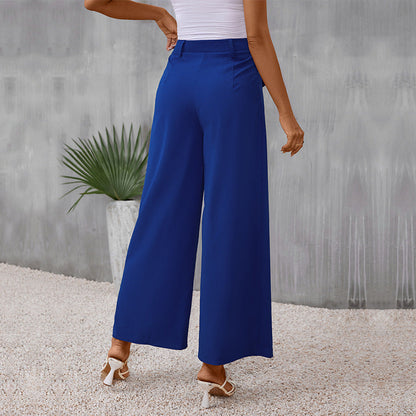 Damen Hochbundhose Weite Bein mit Taschen Norvielle