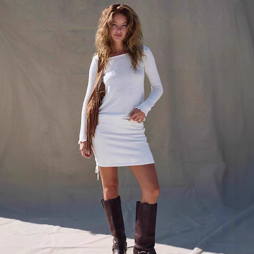 Damen Strickoberteil und Minirock mit Kordelzug Norvielle -> Damen