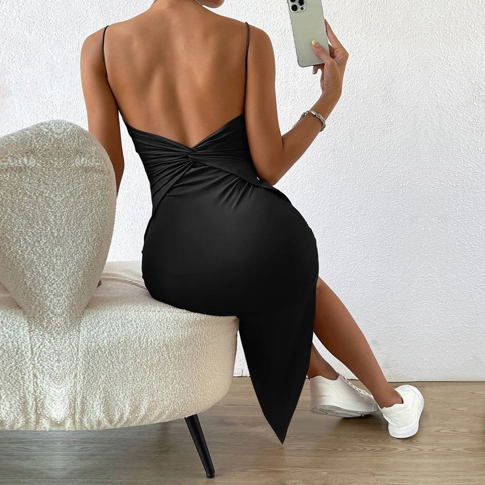 Damen Maxikleid schmale Träger seitlicher Schlitz Norvielle - Norvielle