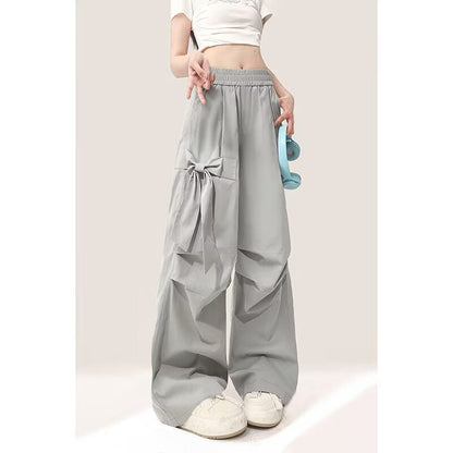 Damen Cargo-Hose Weites Bein Praktische Seitentaschen