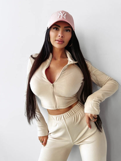Damen Sportliche Cropped-Jacke und Hose Norvielle
