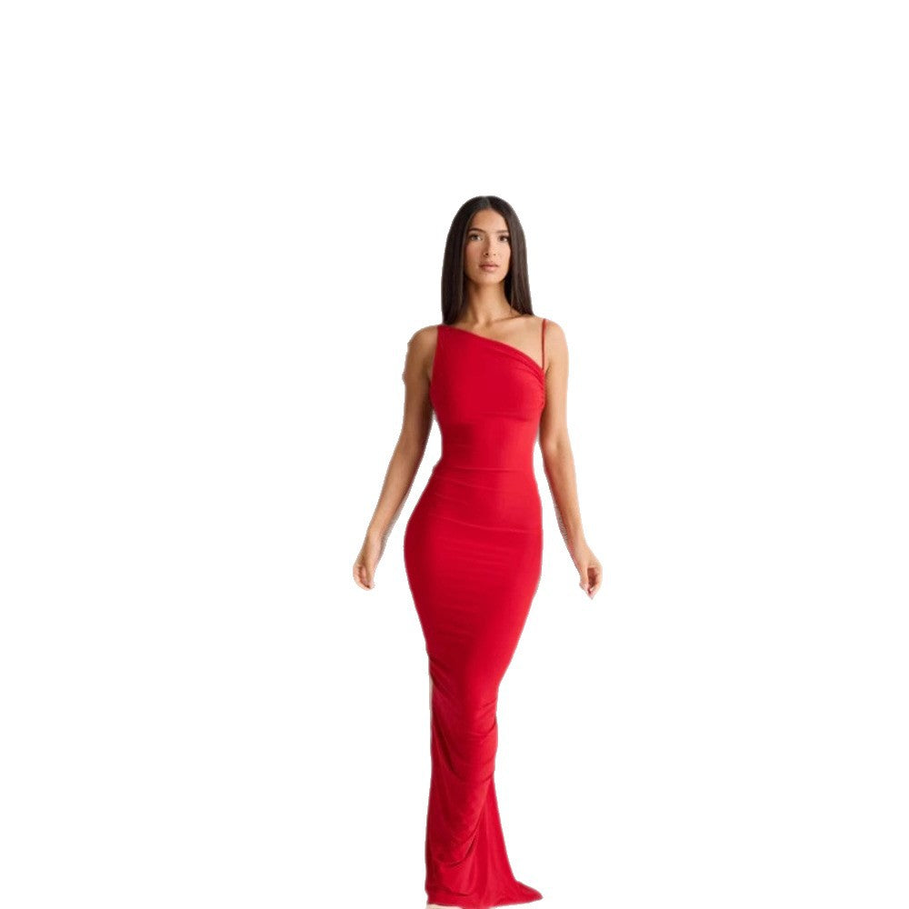 Damen Maxikleid Rückenfrei mit Bindebändern Elegant
