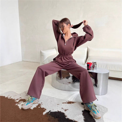 Damen Sweatanzug Elastisch Höher Kragen Norvielle - Norvielle
