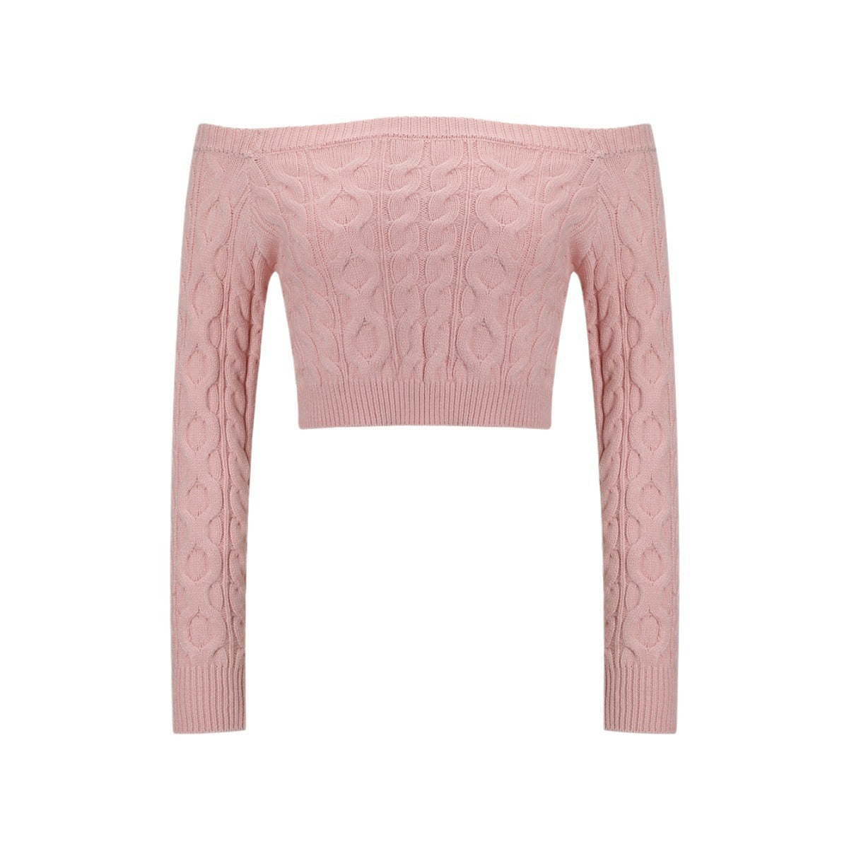 Damen Off-Shoulder Pullover Zopfmuster Norvielle