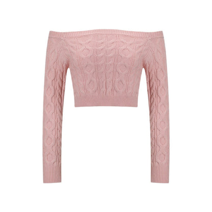 Damen Off-Shoulder Pullover Zopfmuster Norvielle