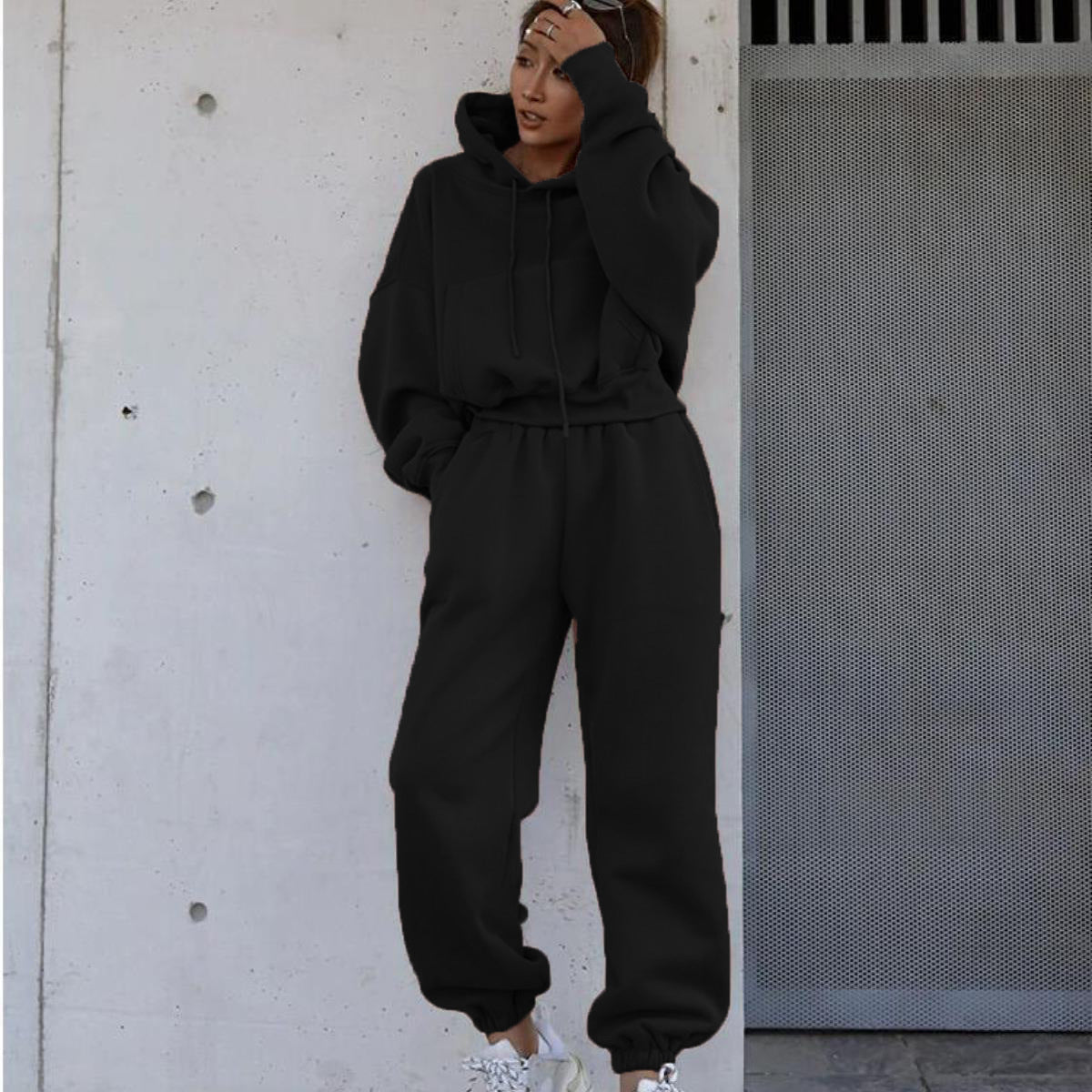 Damen Hoodie Jogginganzug Elastischer Bund