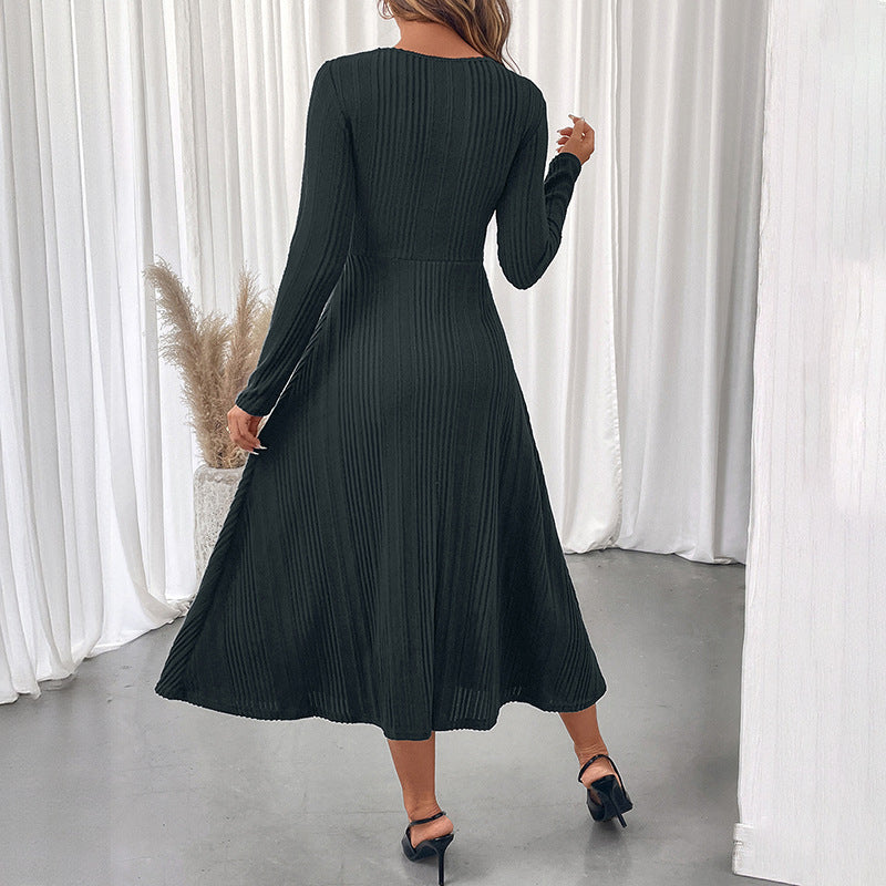Damen Midi-Kleid Rippstrick Cut-Out Norvielle