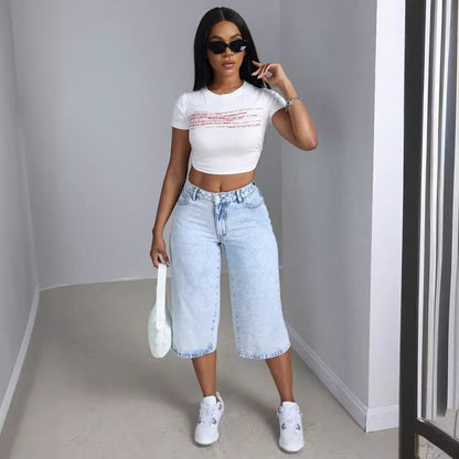 Damen Culotte Jeans Komfort Norvielle