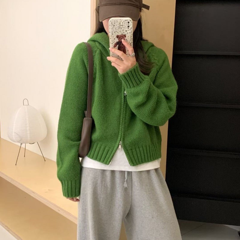 Damen Hoodie-Cardigan Kuschelig Reißverschluss Große Taschen Norvielle