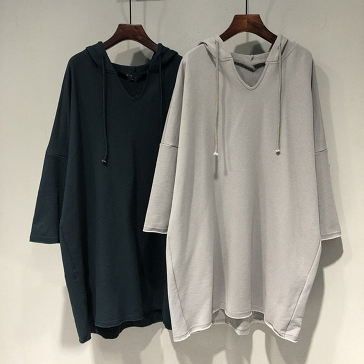 Damen Hoodie-Kleid Großzügig Kapuze Norvielle
