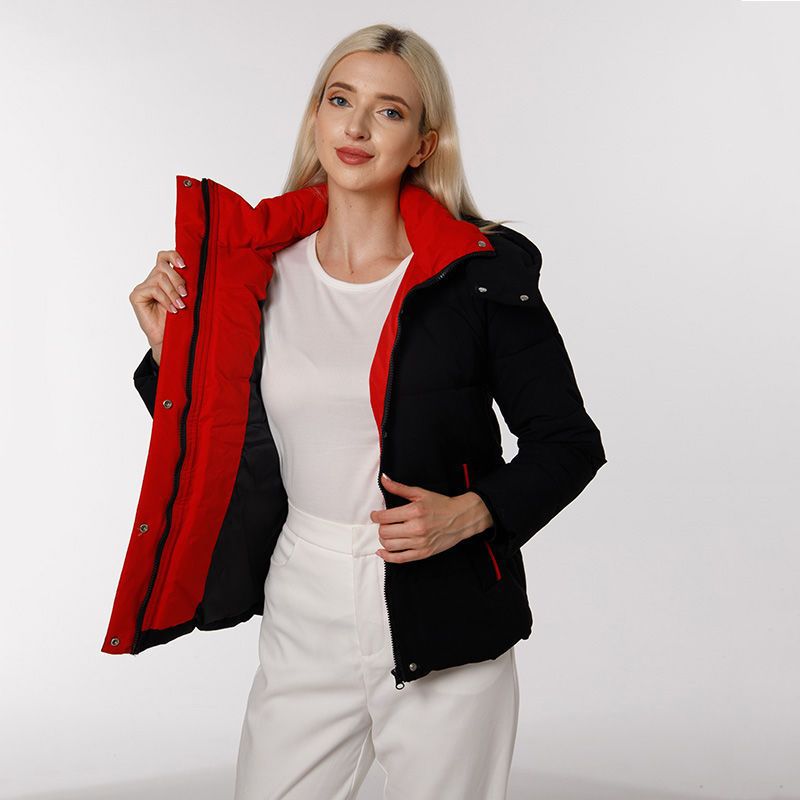 Damen Winterjacke Gesteppt Wendbar Praktische Taschen Norvielle