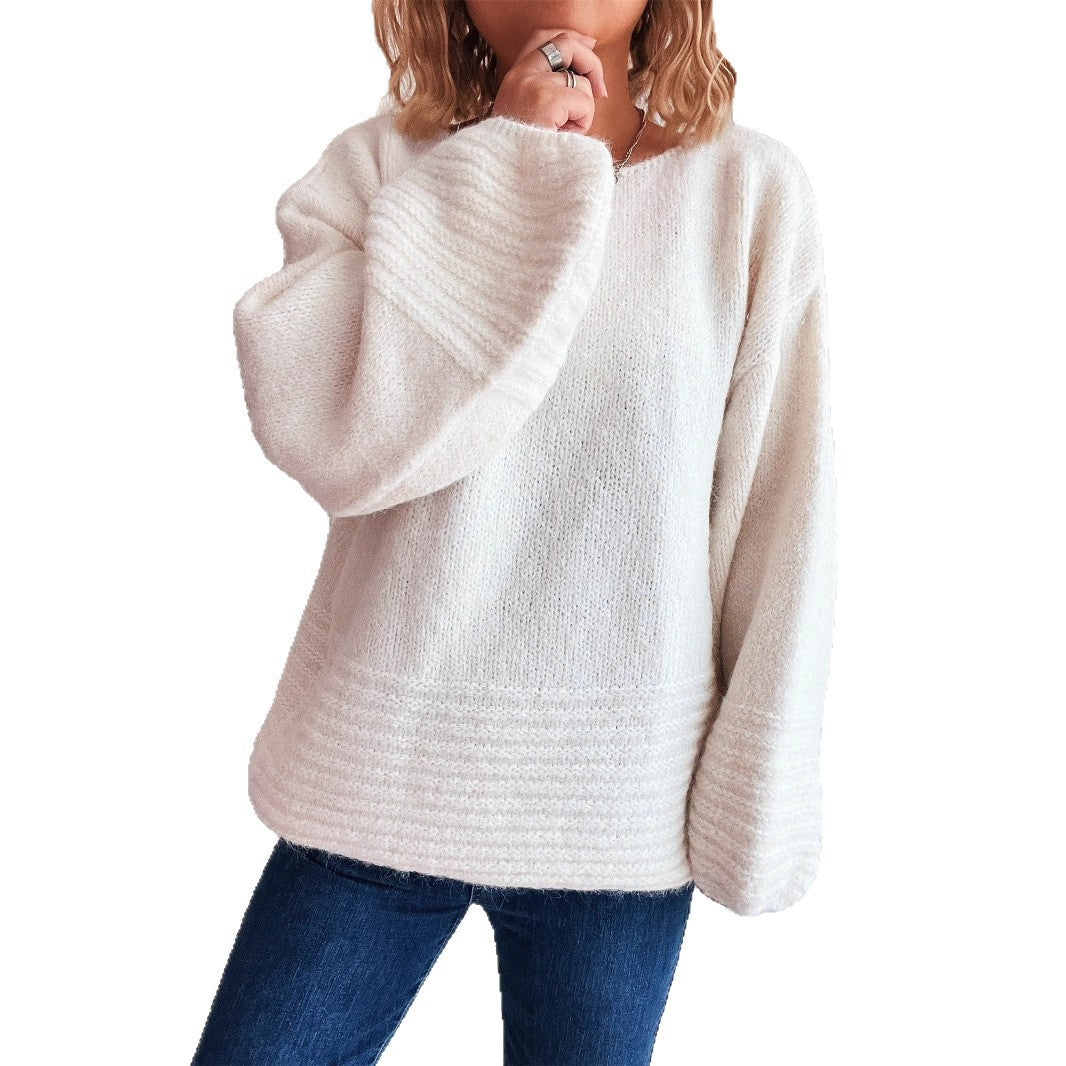 Damen Oversized Pullover Strukturierter Strick Norvielle