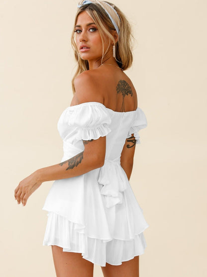 Damen Off-Shoulder Minikleid Sommerkleid - Norvielle