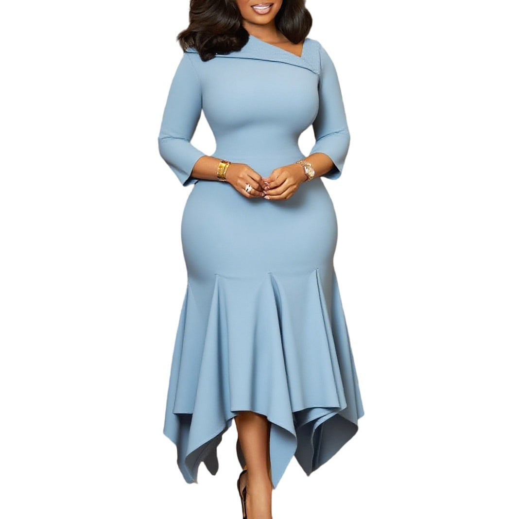 Damen Cocktailkleid Flügelärmel Norvielle Elegantes